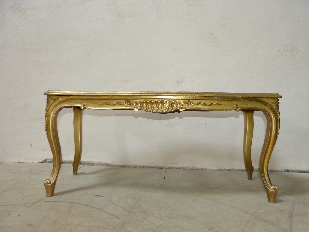 Banquette De Piano En Bois Doré Napoléon III style Louis XV-photo-7