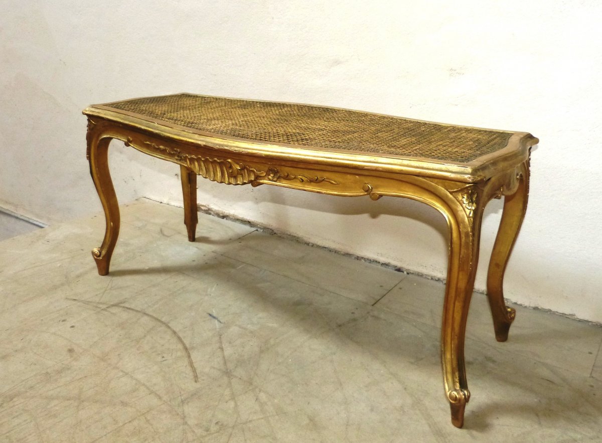 Proantic: Banquette De Piano En Bois Doré Napoléon III style Louis X