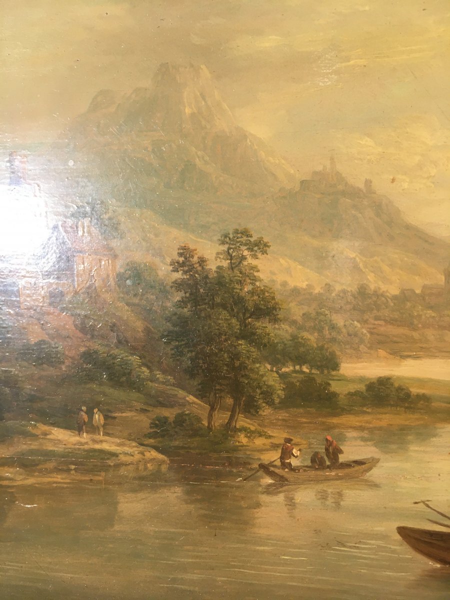 Christian Georg Schütz Huile Sur Panneau 18 Eme Paysage -photo-3