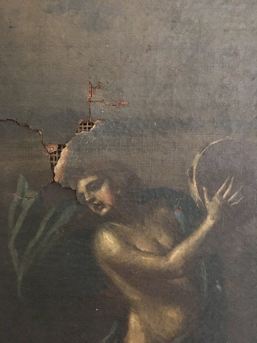 Italy 17th, Silenus And His Procession 79 X 119 Cm Landscape Of Ruins-photo-4