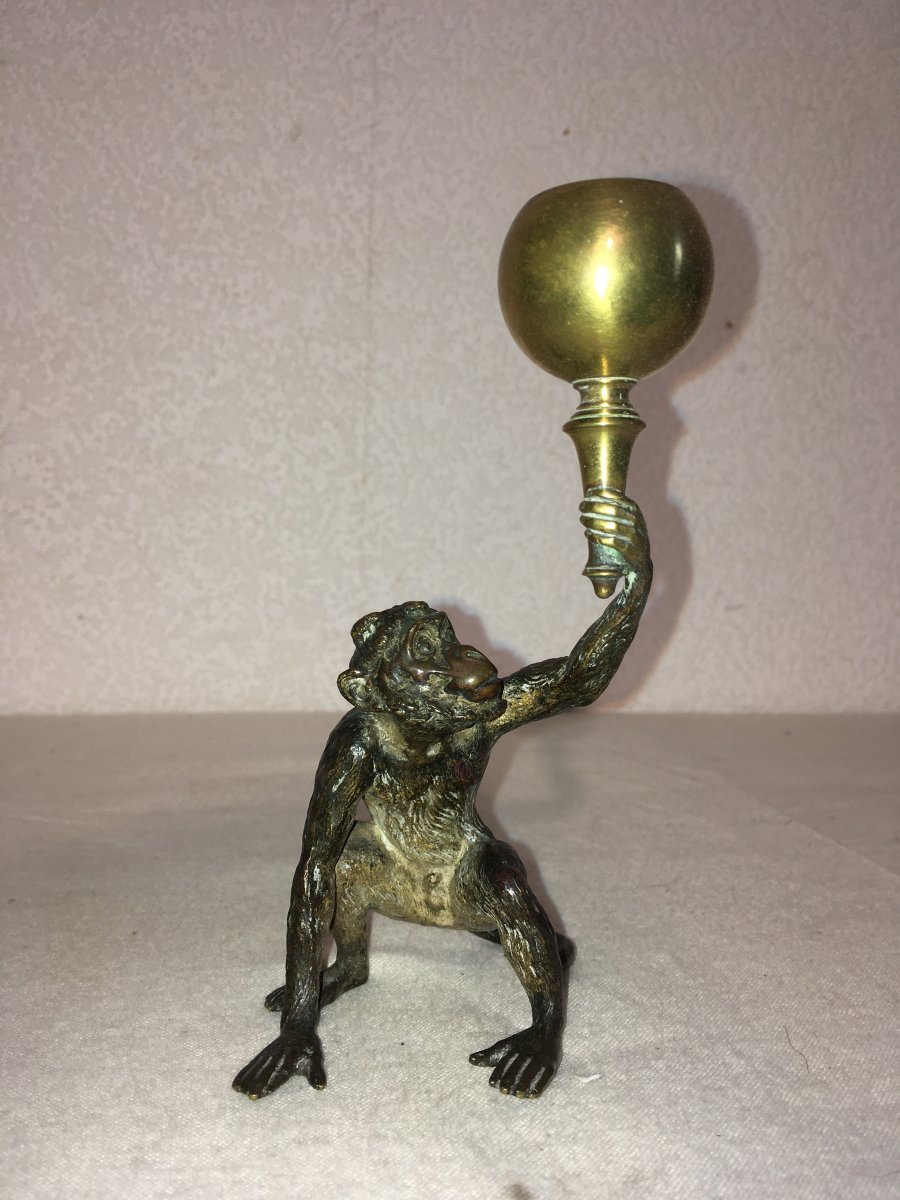Vienne Bronze By Bergmann, Monkey 