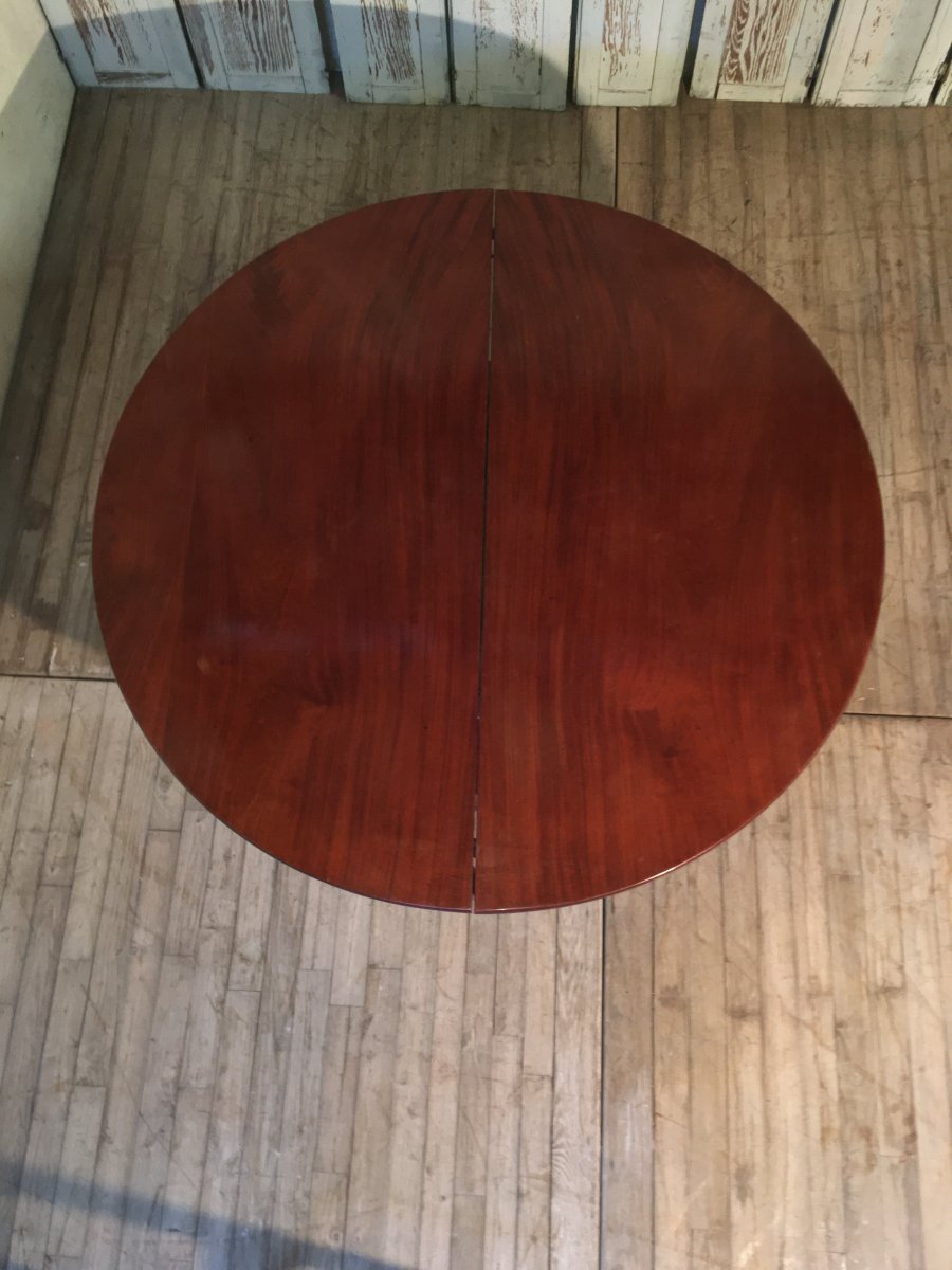 Grande Table De Salle à Manger En Acajou 19 Eme Siècle Diamètre 128 Cm-photo-2