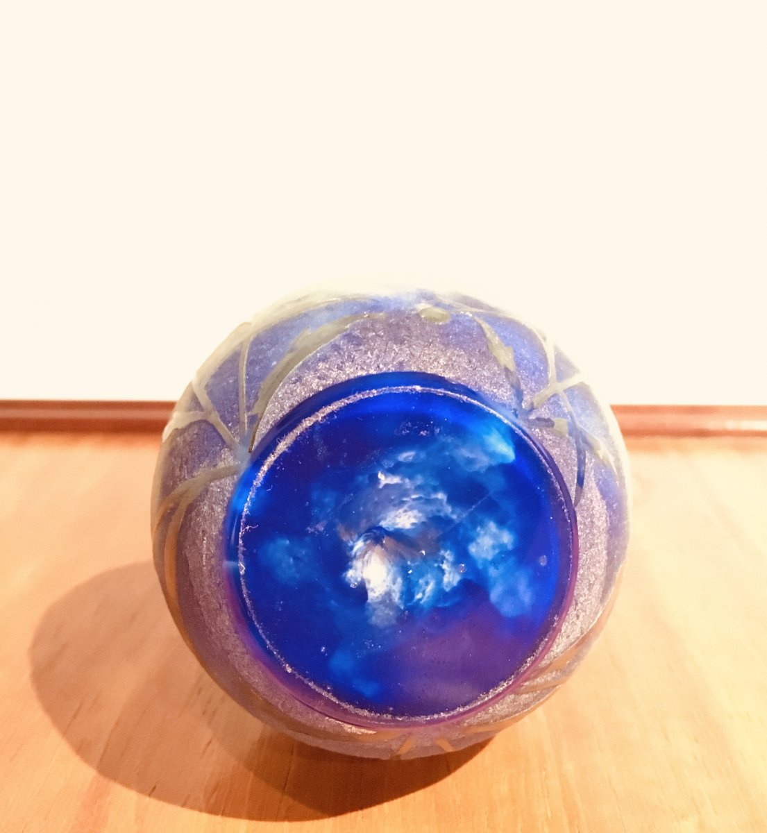 Daum Nancy, Petit Vase Art Nouveau Aux Bleuets  -photo-4