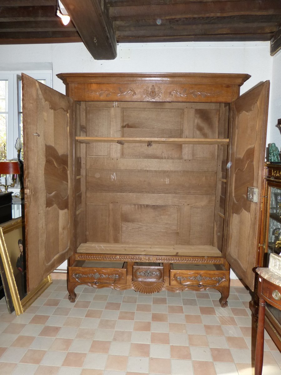 Beautiful Small Lorraine Wardrobe 18th Fleur-de-lys Crowned-photo-4