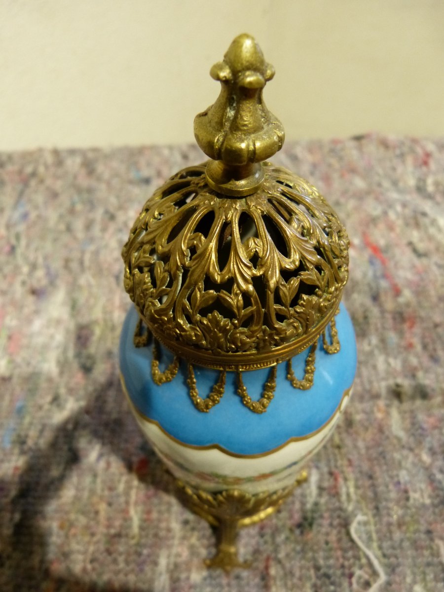 Sanson: Porcelain Potpourri Mounted Bronze Sèvres Style-photo-4