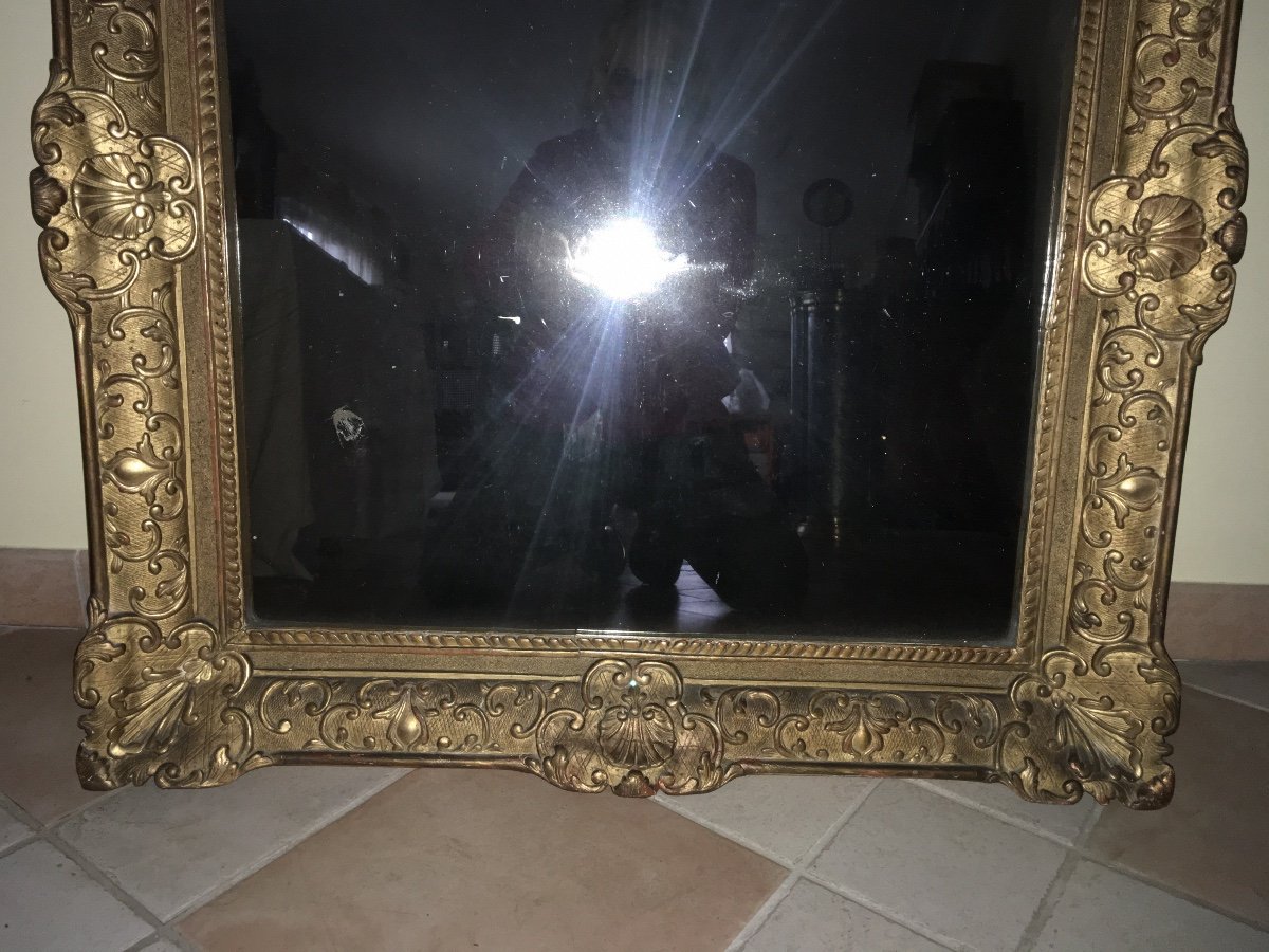 Regency Golden Wood Mirror Epoque 18 Eme, 114 X 84 Cm-photo-3