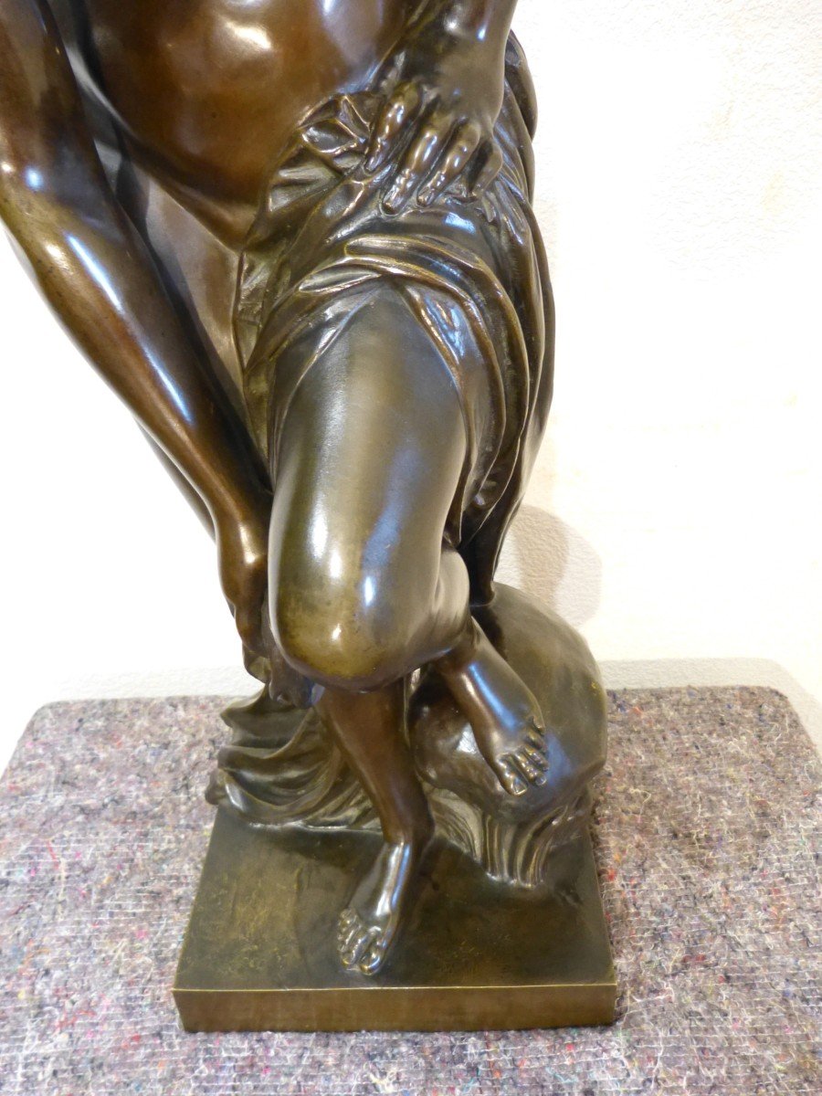 Cg Allegrain, Grand Bronze Venus Au Bain, 85 Cm-photo-2