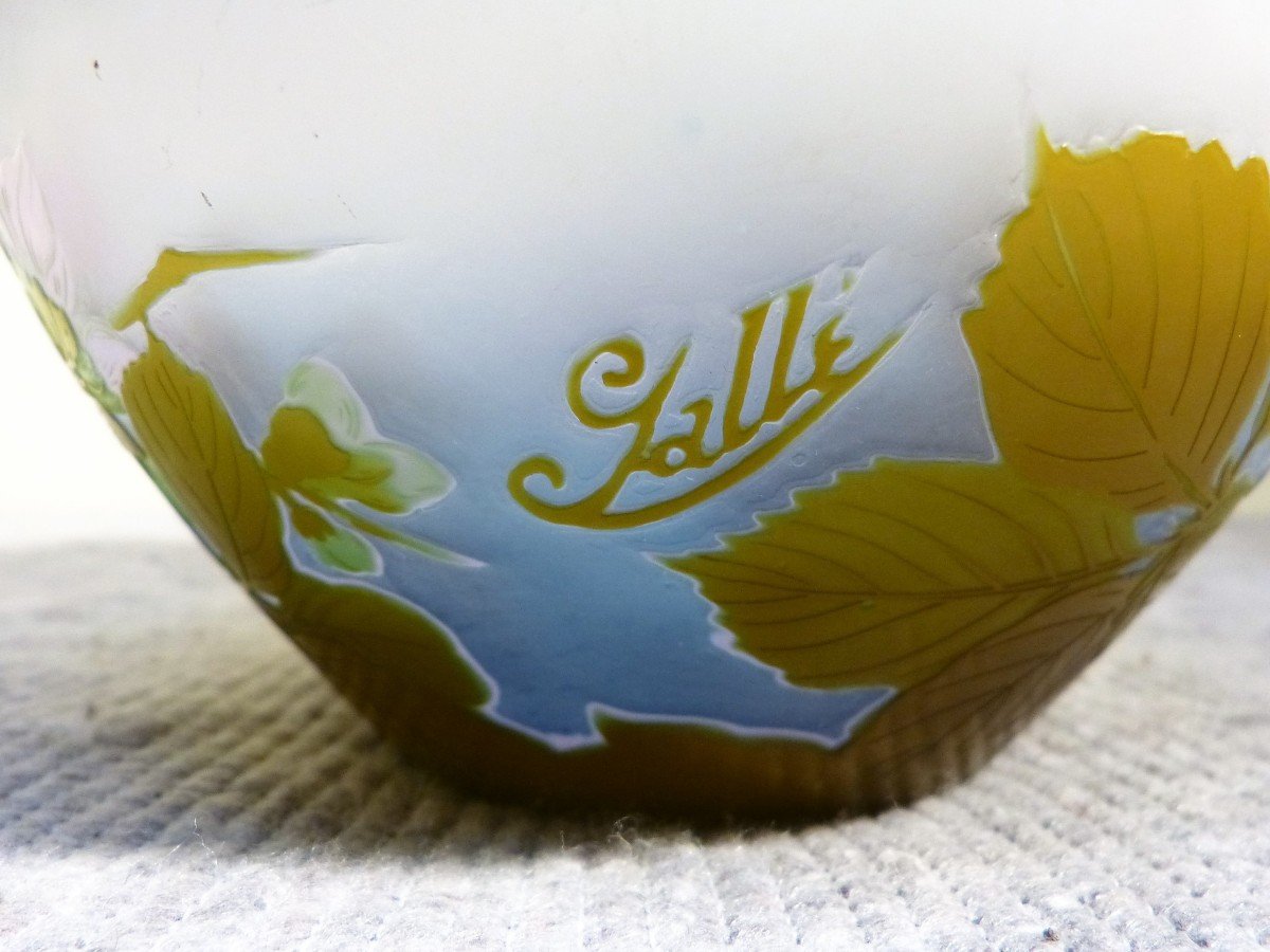 Emile Gallé Japanese Ball Vase With Art Nouveau Apple Blossoms-photo-4