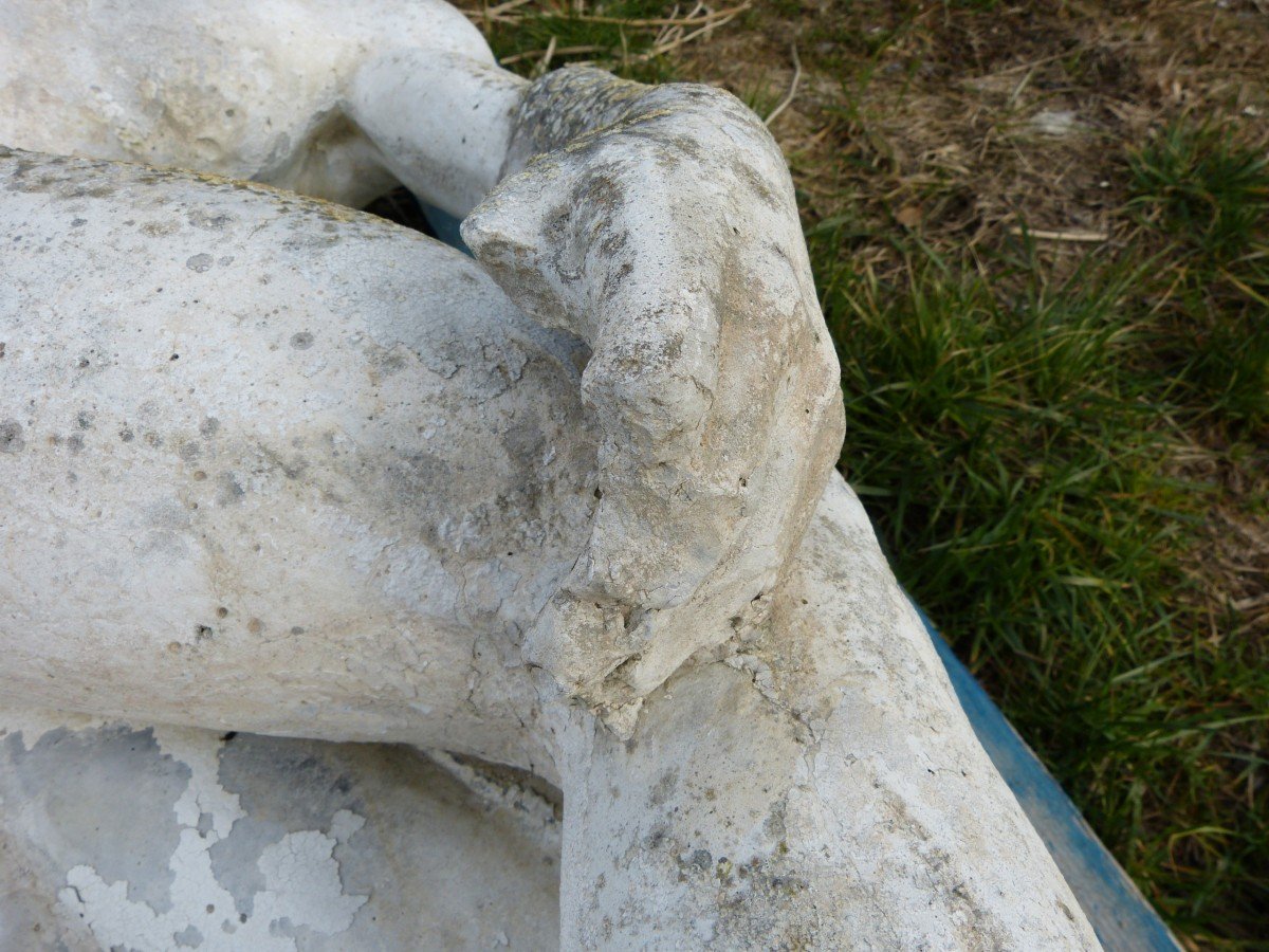 Large Antique Greek Garden Statue In Reconstructed Stone Discobolus 165cm-photo-1