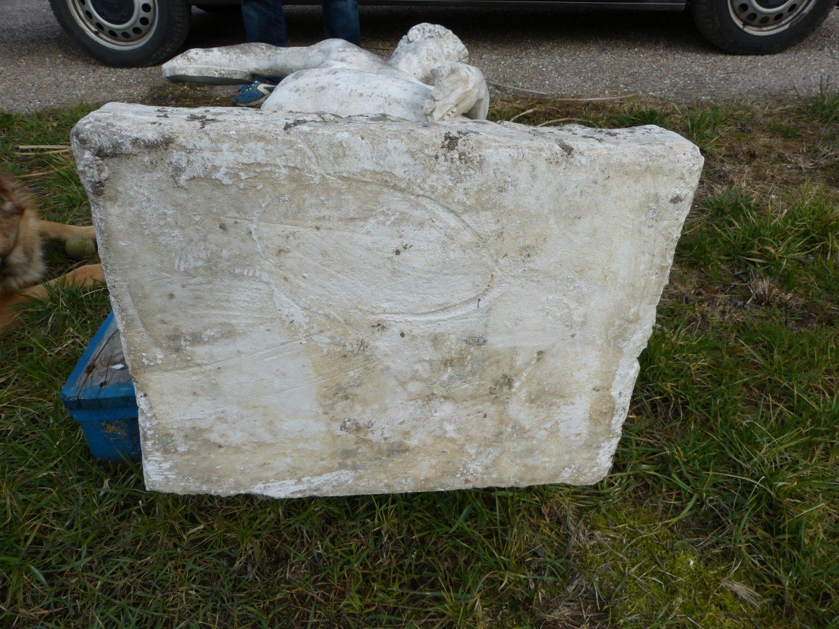 Large Antique Greek Garden Statue In Reconstructed Stone Discobolus 165cm-photo-2