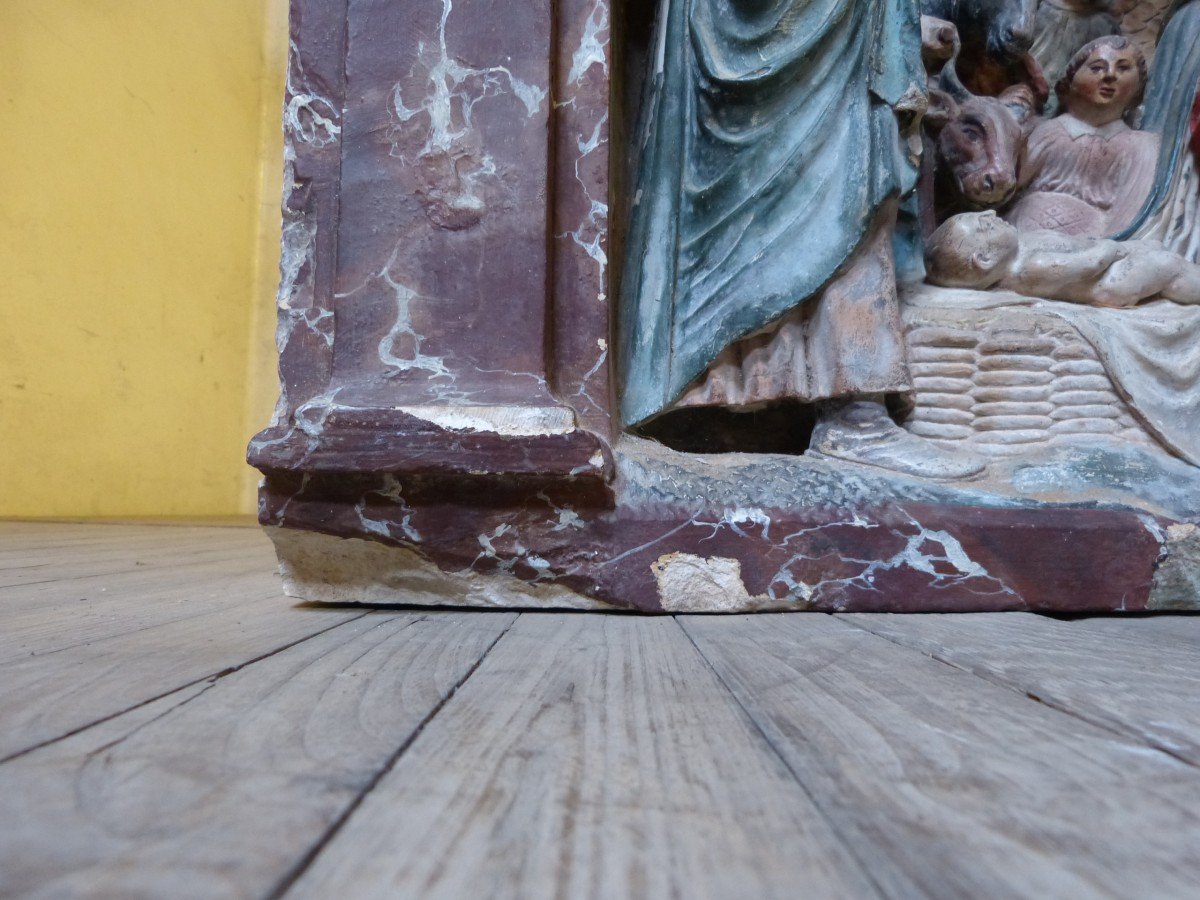 Nativity Renaissance Lorraine 16th H 73 Cm Stone Sculpture-photo-7