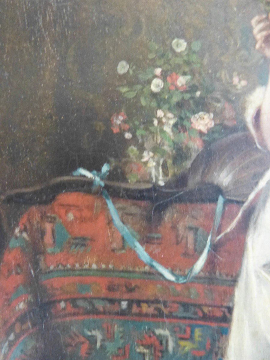 Jean Baptiste Fauvelet Elégante Dans Un Intérieur Daté 1857-photo-1