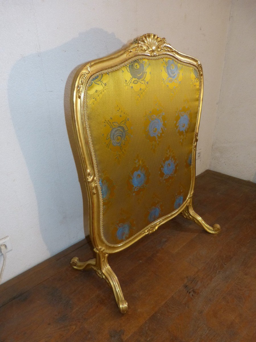 Fire Screen In Golden Wood Napoleon III Louis XV Style-photo-3