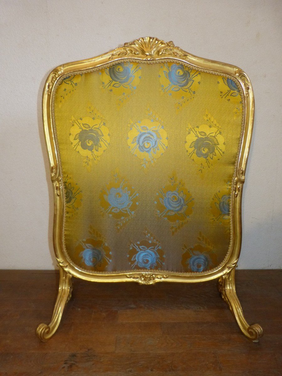 Fire Screen In Golden Wood Napoleon III Louis XV Style