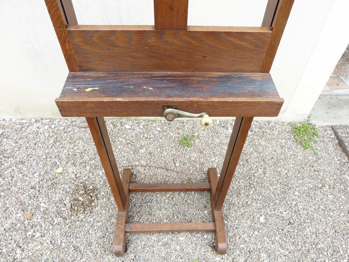 Small 19th Crank Painter's Easel, Oak-photo-2
