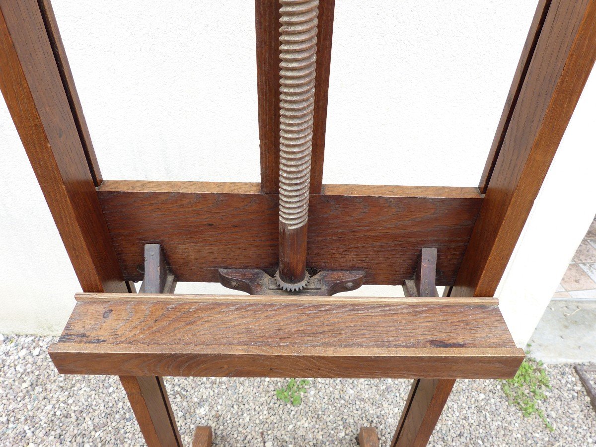 Small 19th Crank Painter's Easel, Oak-photo-4