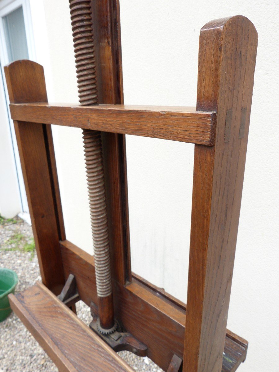 Small 19th Crank Painter's Easel, Oak-photo-7