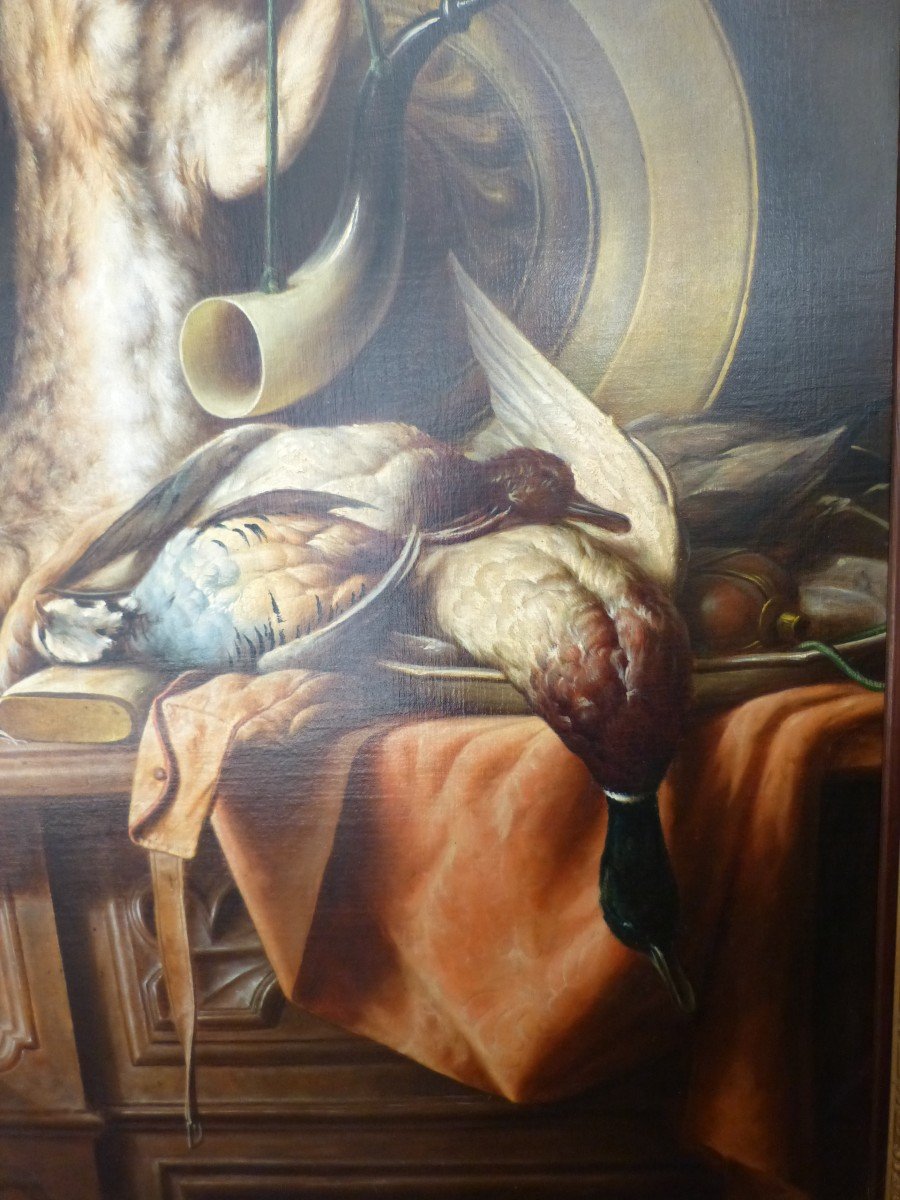 Giuseppe Falchetti Grande Nature Morte Au Gibier 193 X 137 Cm-photo-2