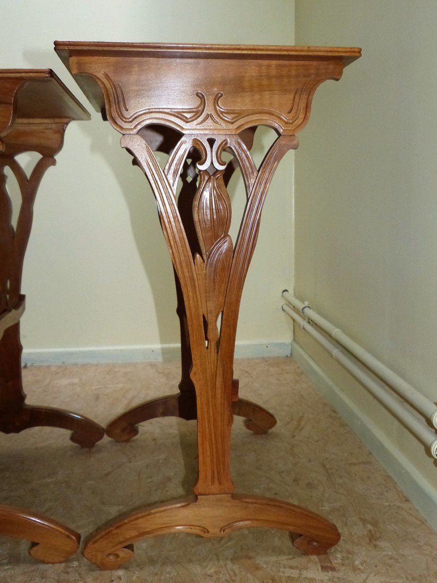 Emile Gallé - Art Nouveau Butterfly Nesting Tables-photo-4