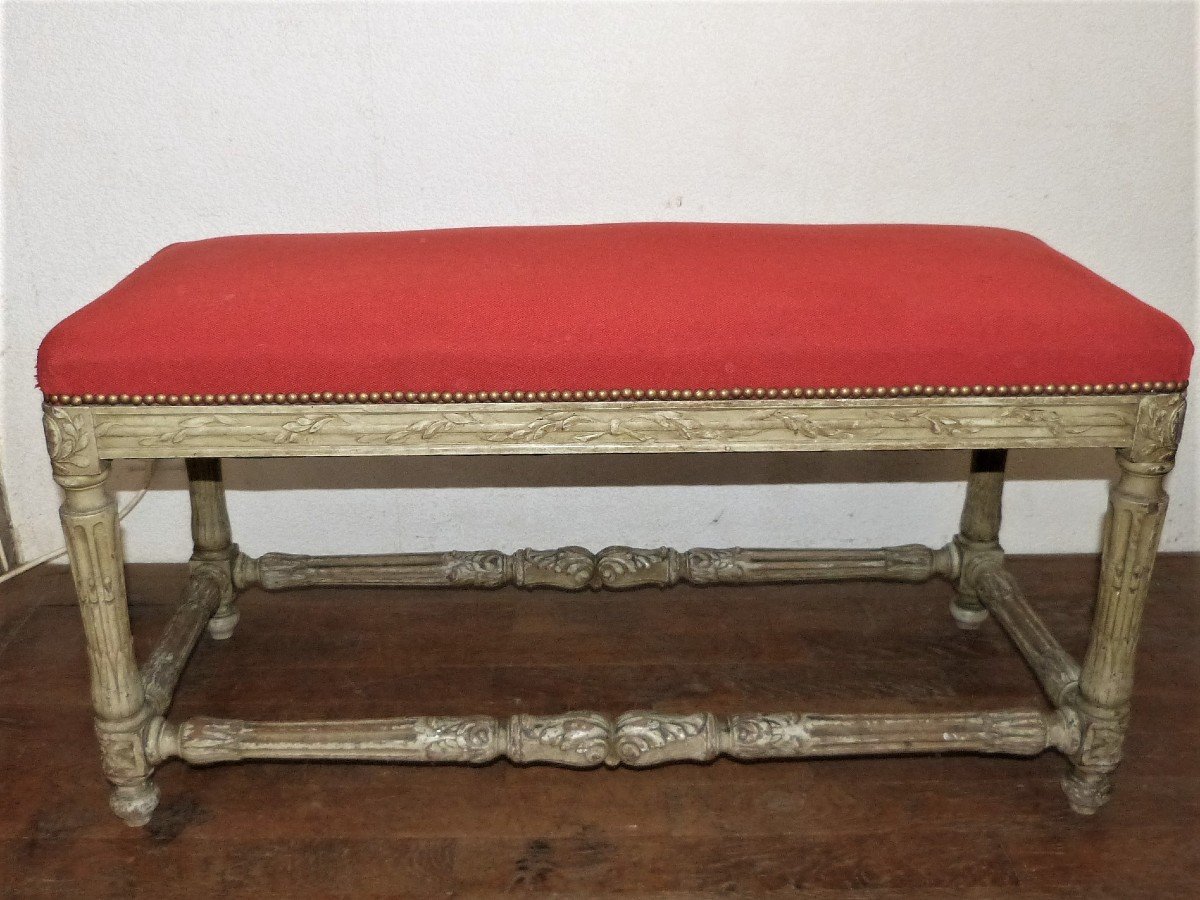 Louis XVI Style Bed Footboard In Lacquered Wood 19th