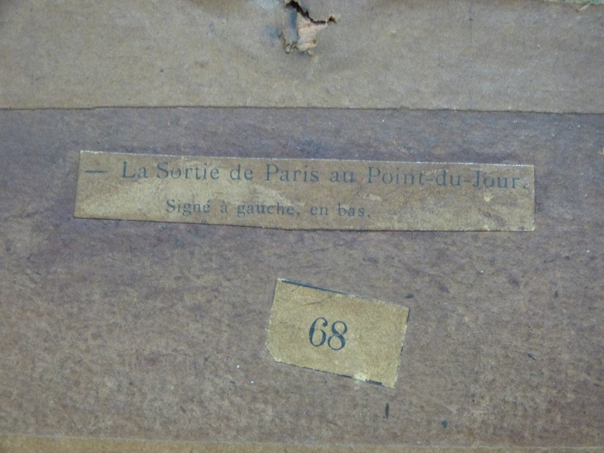 Luigi Loir , La Sortie De Paris Au Point-du-jour, Huile Sur Carton-photo-4
