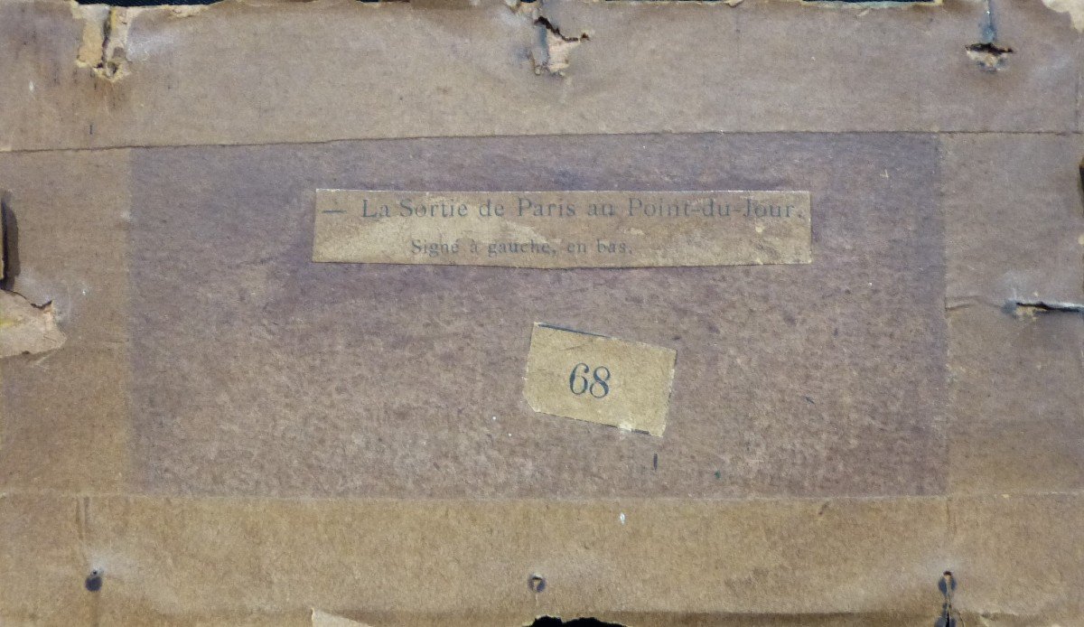 Luigi Loir , La Sortie De Paris Au Point-du-jour, Huile Sur Carton-photo-1