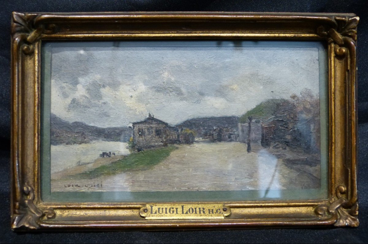 Luigi Loir, The Exit Of Paris  At Point-du-jour, Oil On Cardboard-photo-2