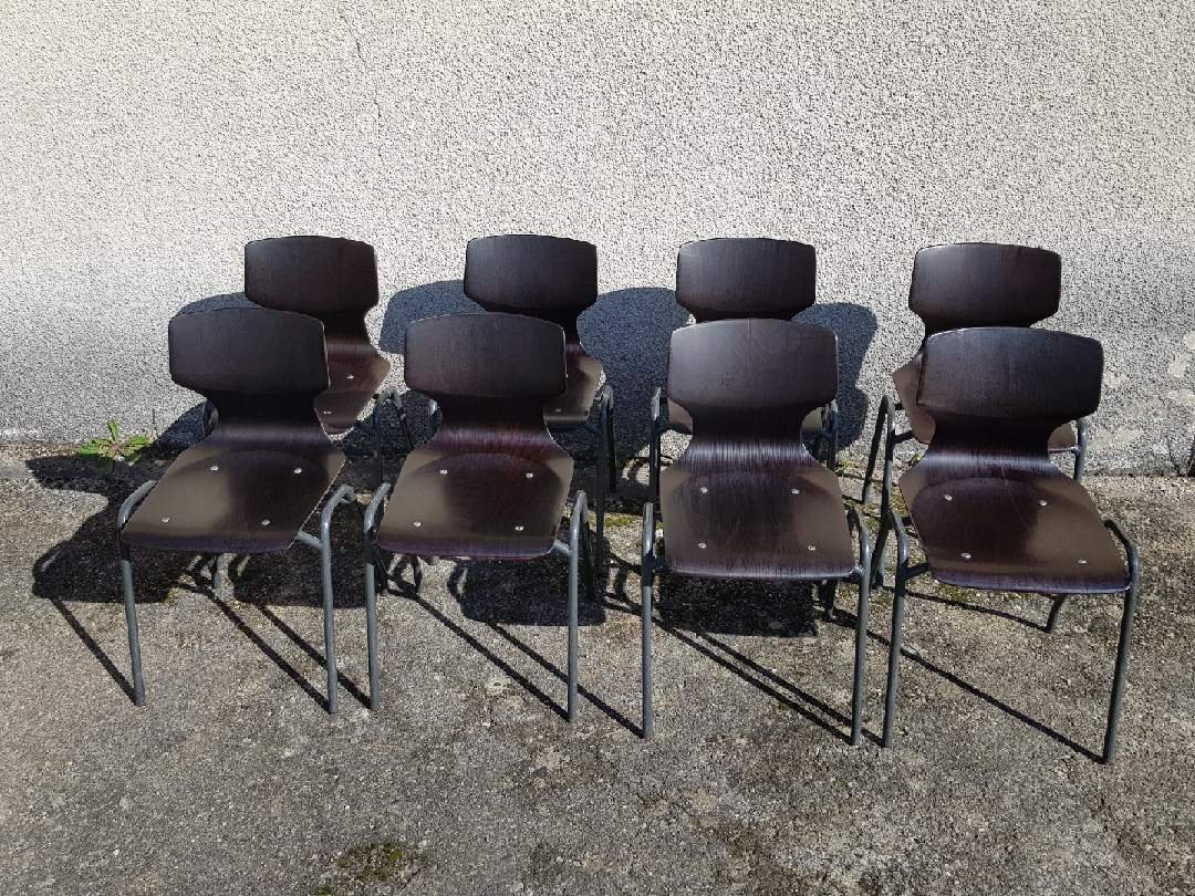 Series Of 8 Pagholz Chairs For Flototto Design