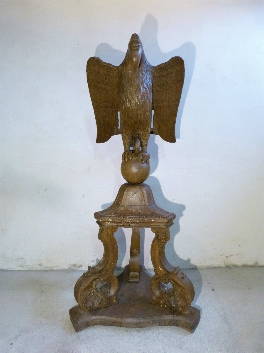 Important Norman Lectern In 18th Century Oak, 190 Cm High-photo-2