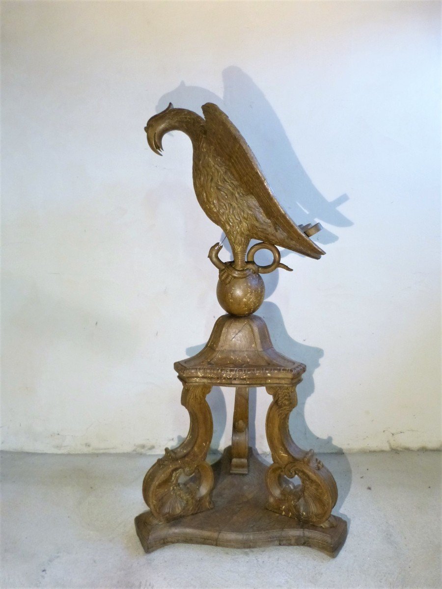 Important Norman Lectern In 18th Century Oak, 190 Cm High-photo-3