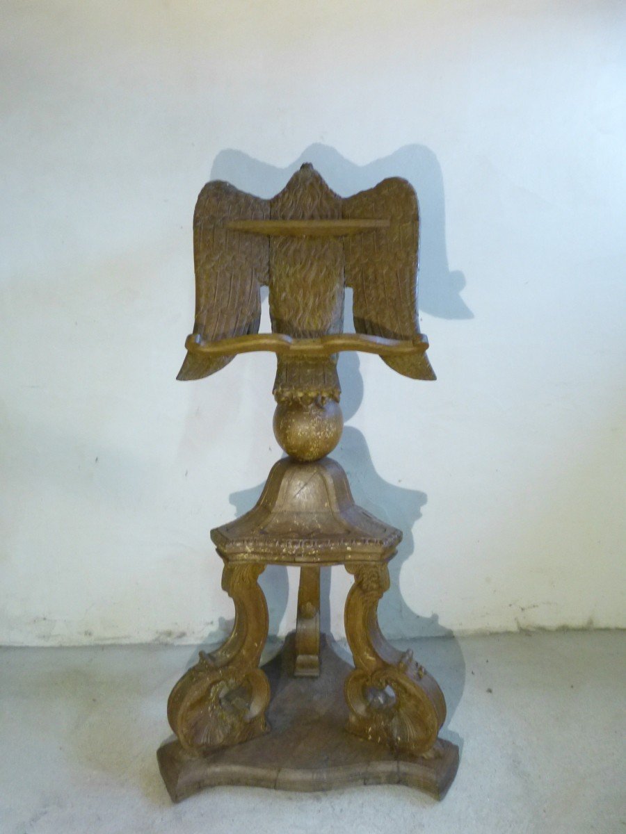 Important Norman Lectern In 18th Century Oak, 190 Cm High-photo-2