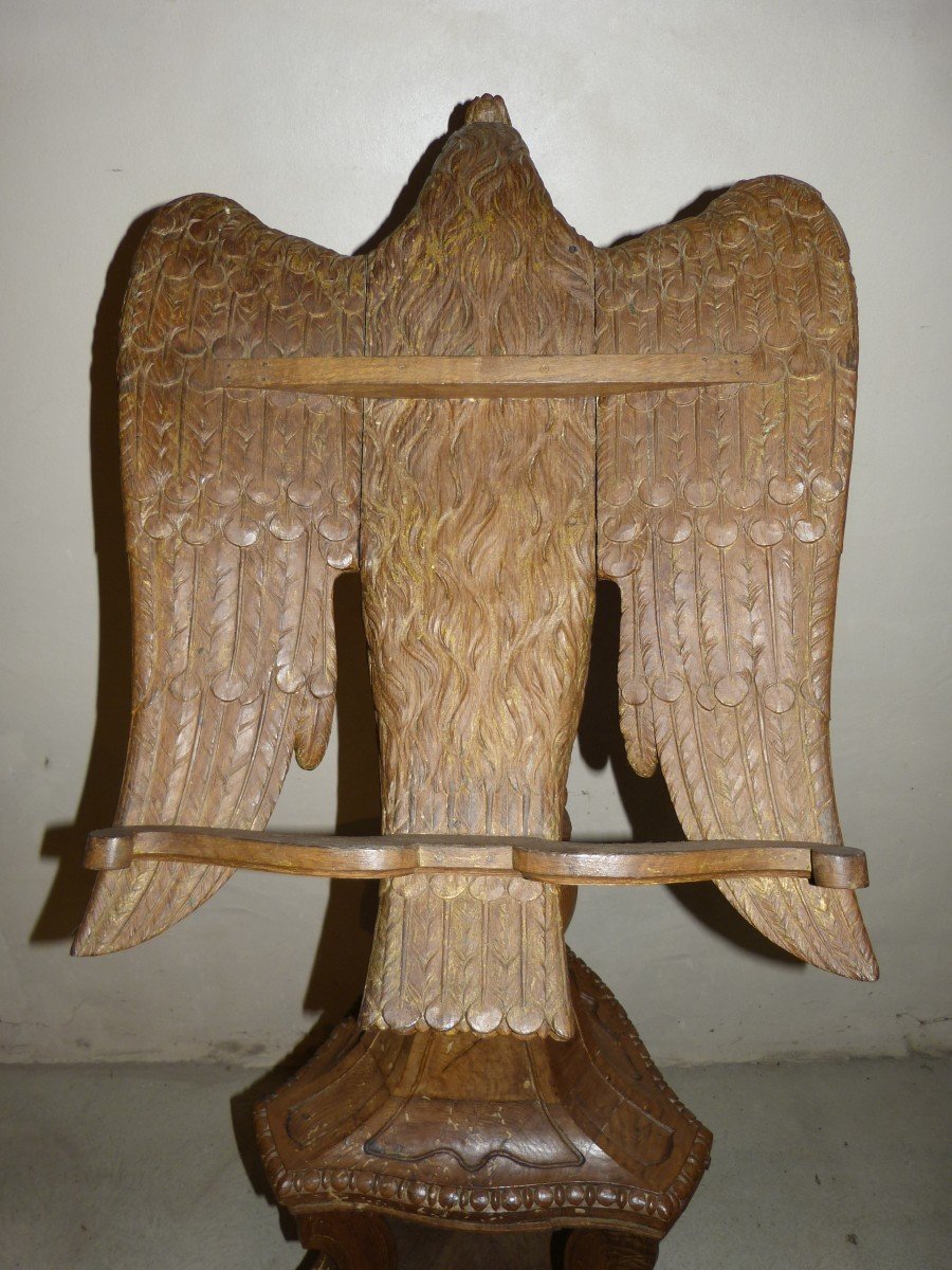 Important Norman Lectern In 18th Century Oak, 190 Cm High-photo-3