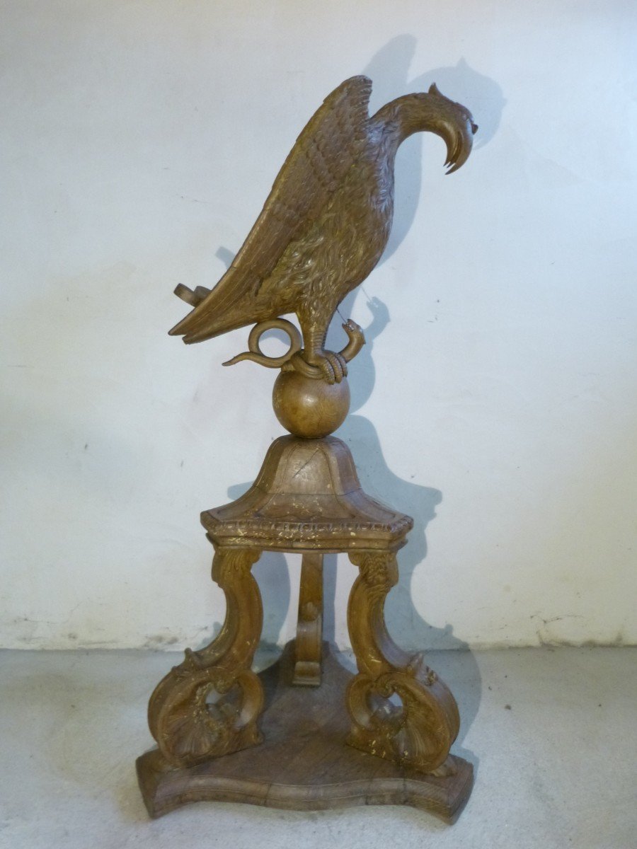 Important Norman Lectern In 18th Century Oak, 190 Cm High-photo-4