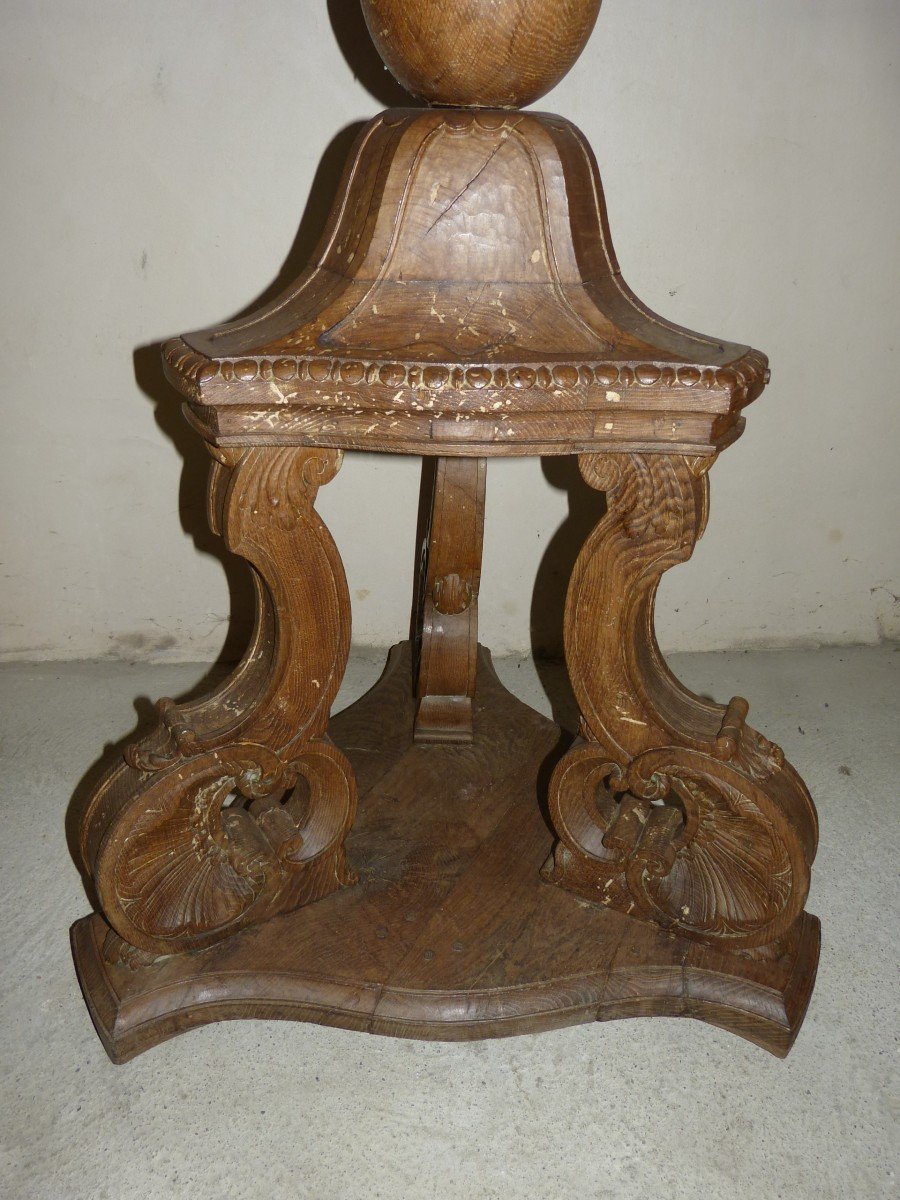 Important Norman Lectern In 18th Century Oak, 190 Cm High-photo-5