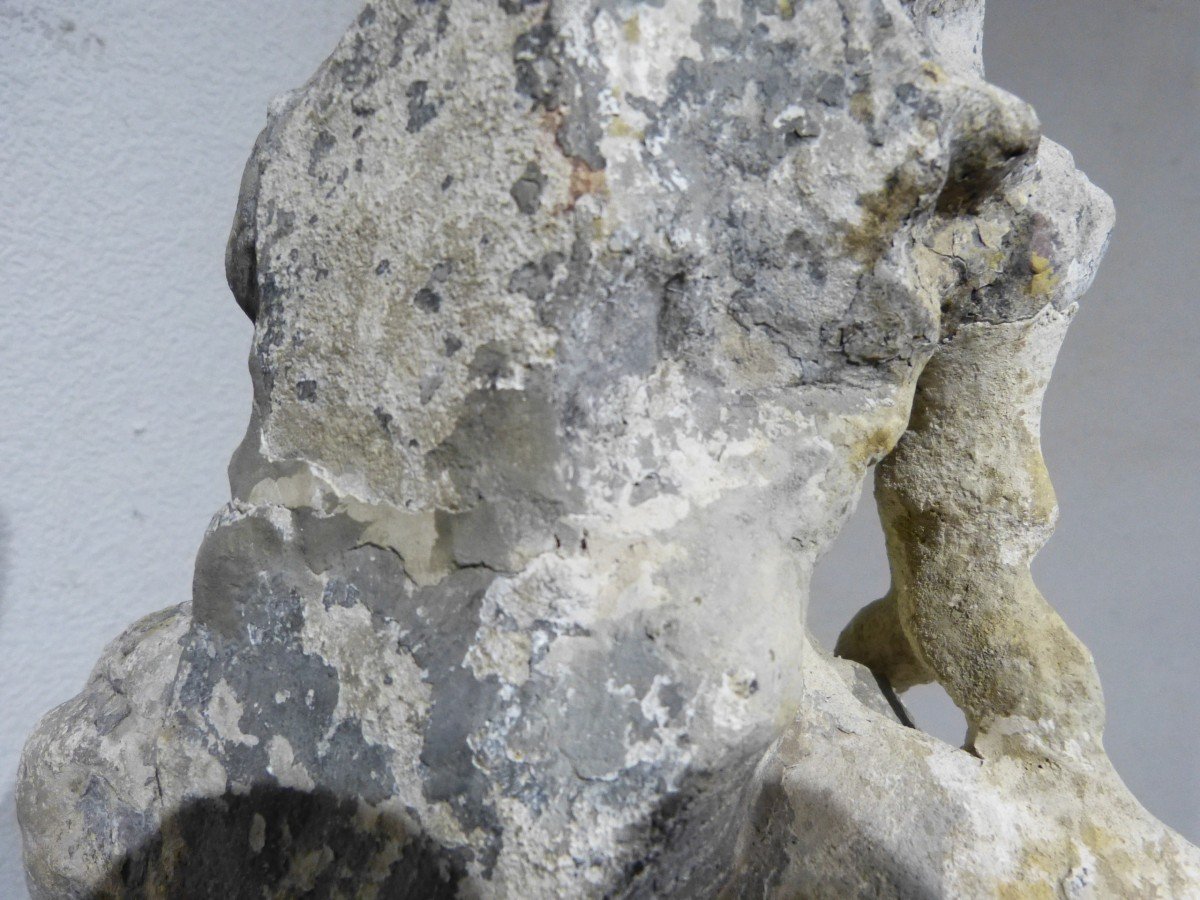 Statue En Pierre Saint Jean Baptiste 14ème Siècle 87 Cm-photo-6