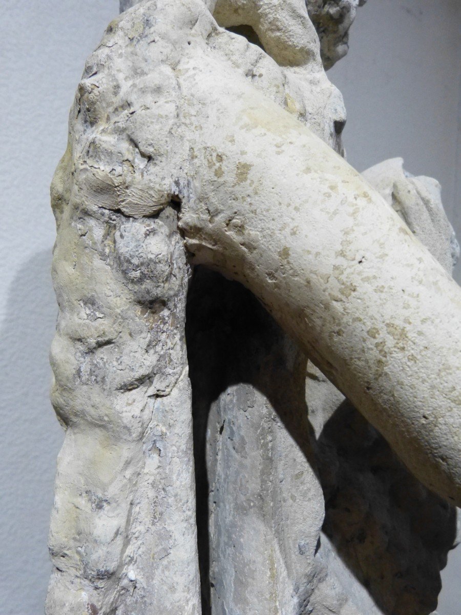 Statue En Pierre Saint Jean Baptiste 14ème Siècle 87 Cm-photo-7