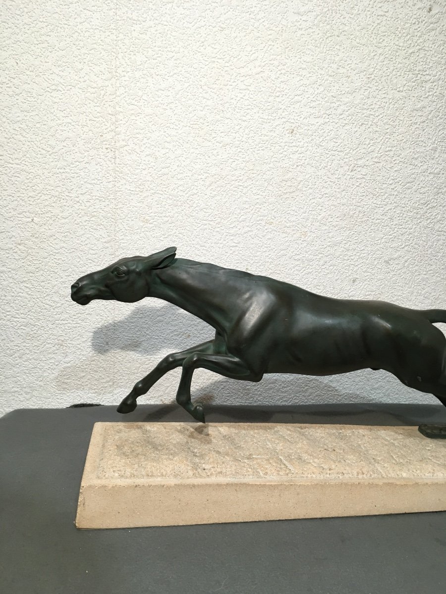 Max Le Verrier Galloping Horse Art Deco-photo-2