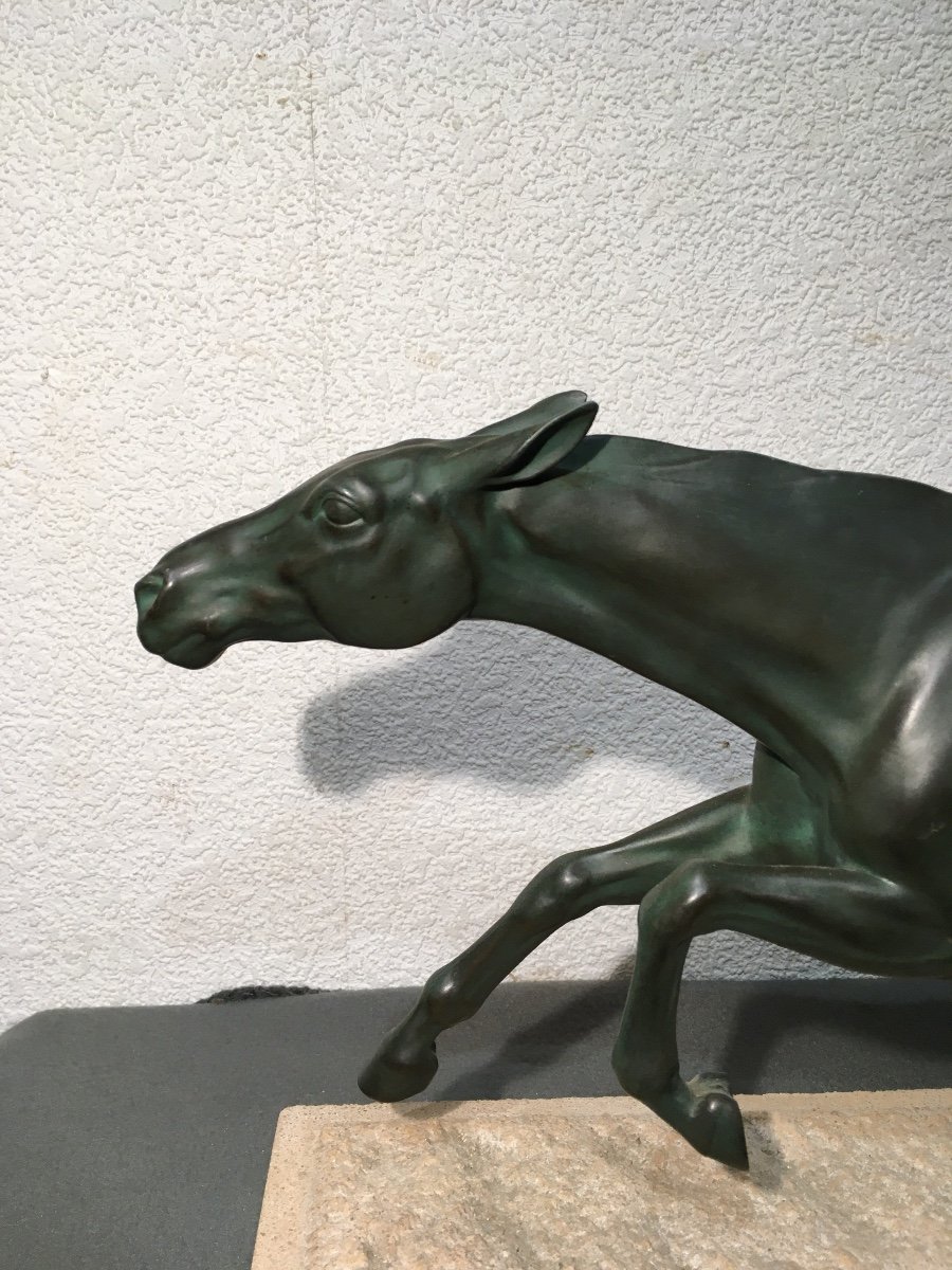 Max Le Verrier Galloping Horse Art Deco-photo-3