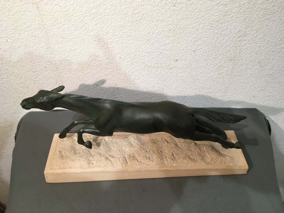 Max Le Verrier Galloping Horse Art Deco-photo-4