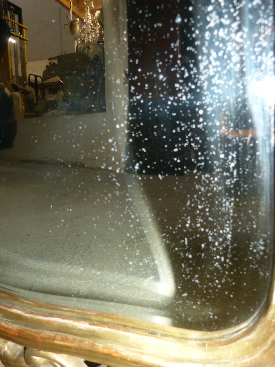 Miroir Doré Napoléon III  118 X 85 Cm, Tain Biseauté-photo-5
