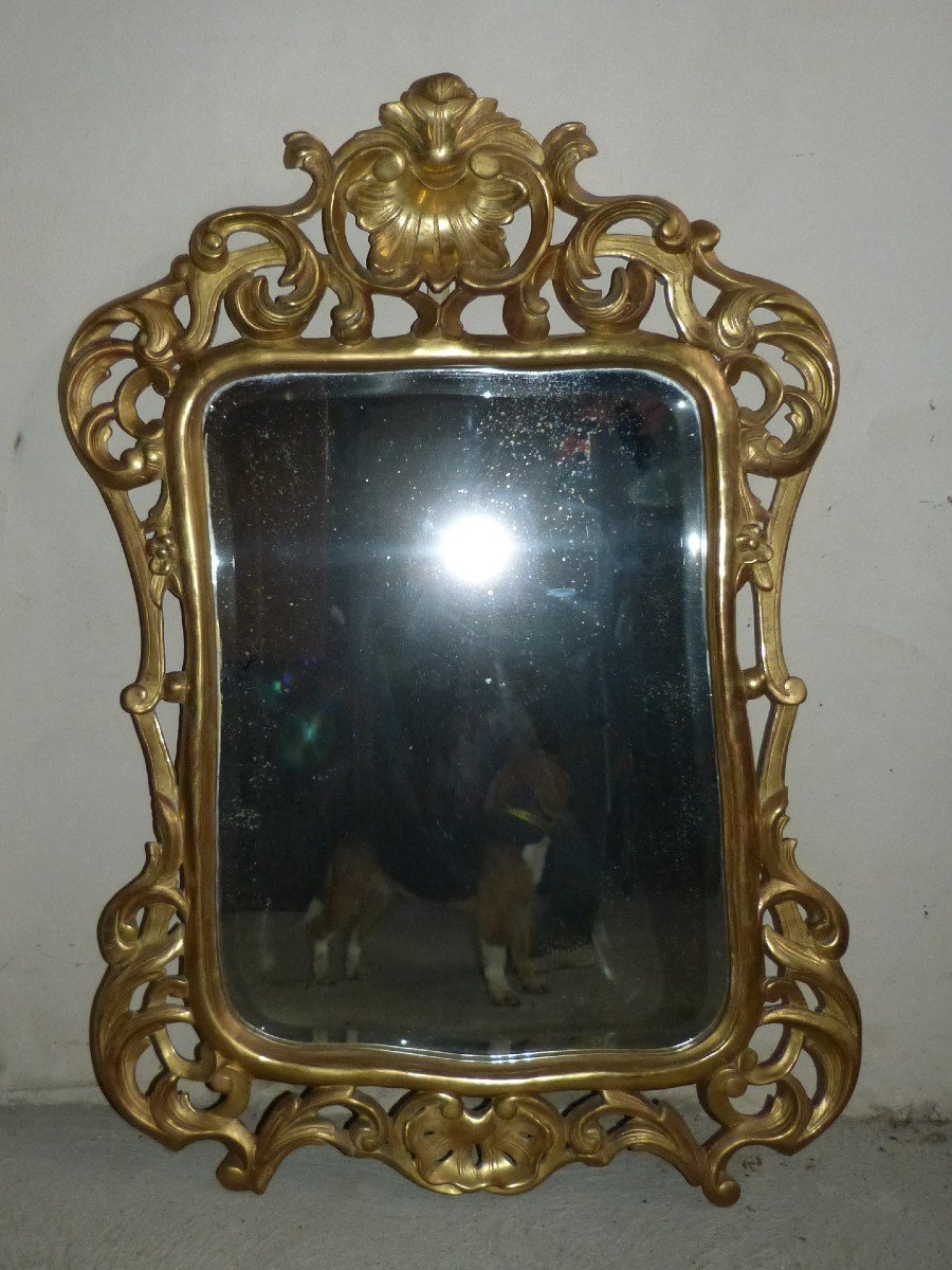 Miroir Doré Napoléon III  118 X 85 Cm, Tain Biseauté