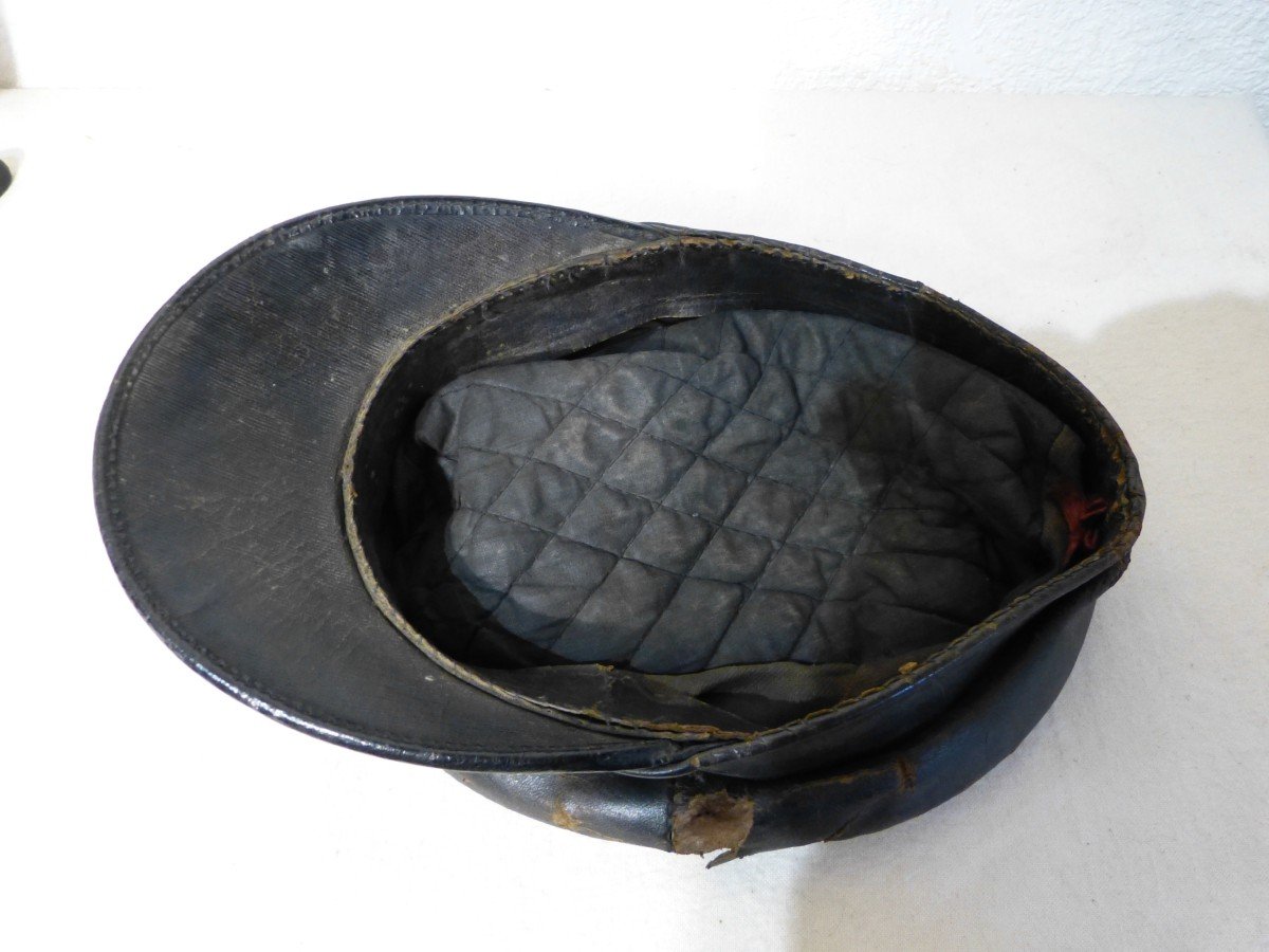 Véritable Casquette Cuir Vendeur  Journal Le Petit Parisien Début XXème-photo-2