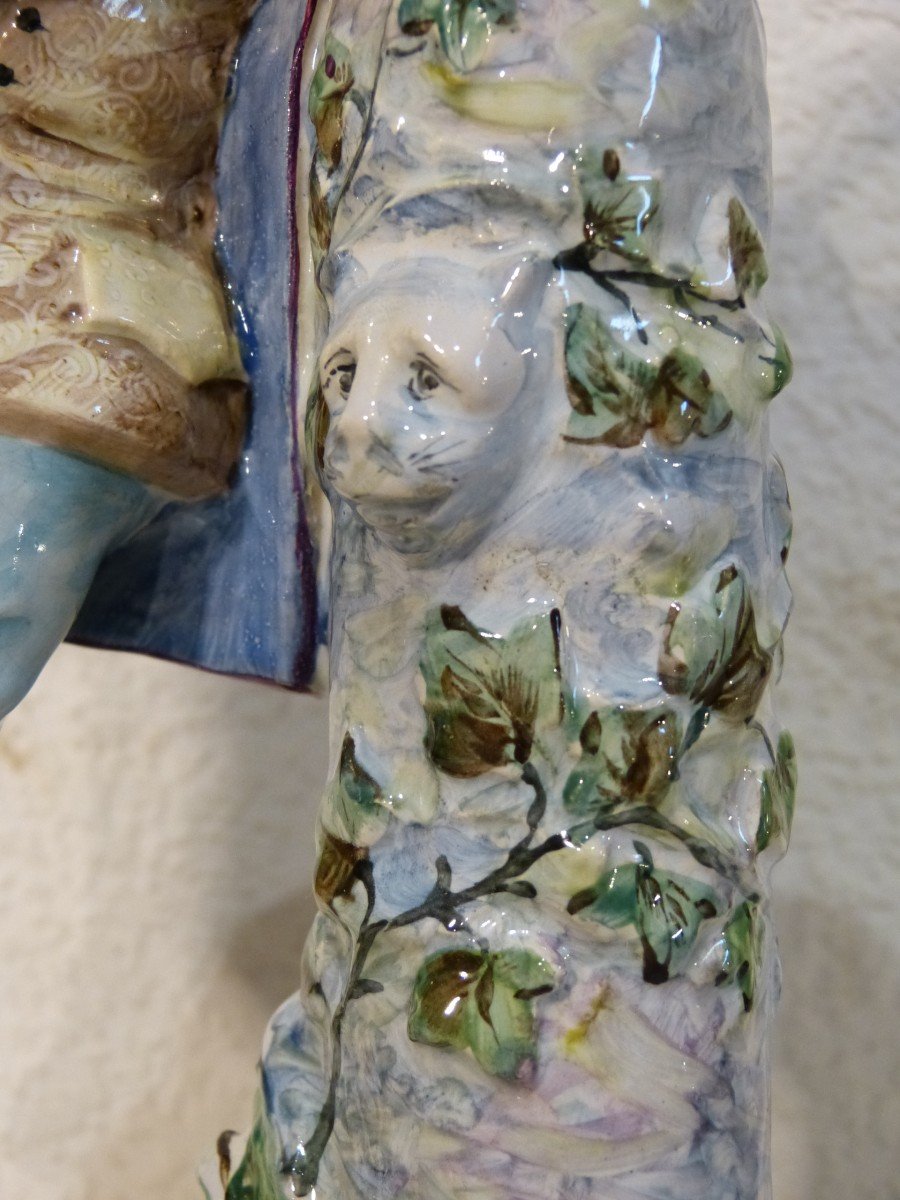 Saint Clément, Pair Of Earthenware Statuettes 25 Cm Romantic Couple-photo-2