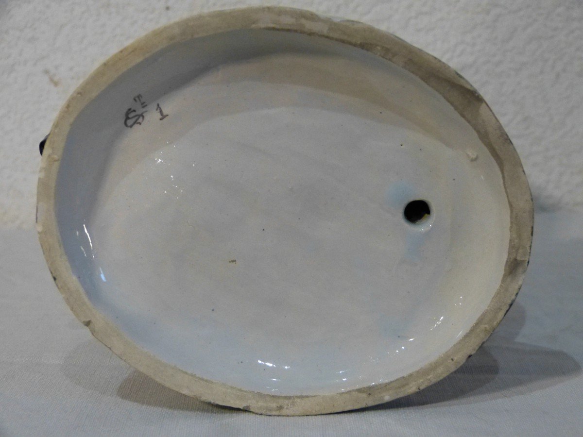 Saint Clément, Pair Of Earthenware Statuettes 25 Cm Romantic Couple-photo-4