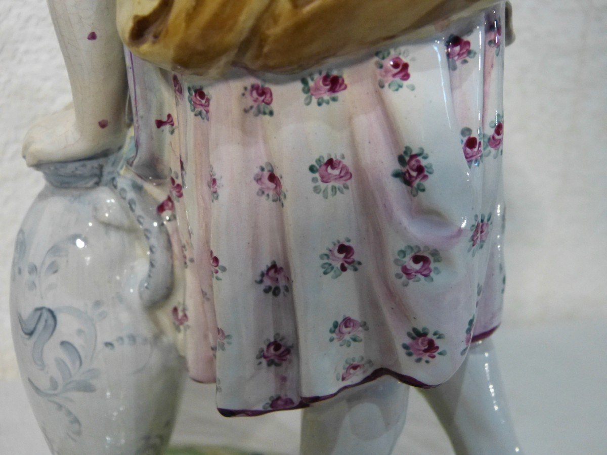 Saint Clément, Pair Of Earthenware Statuettes 25 Cm Romantic Couple-photo-6