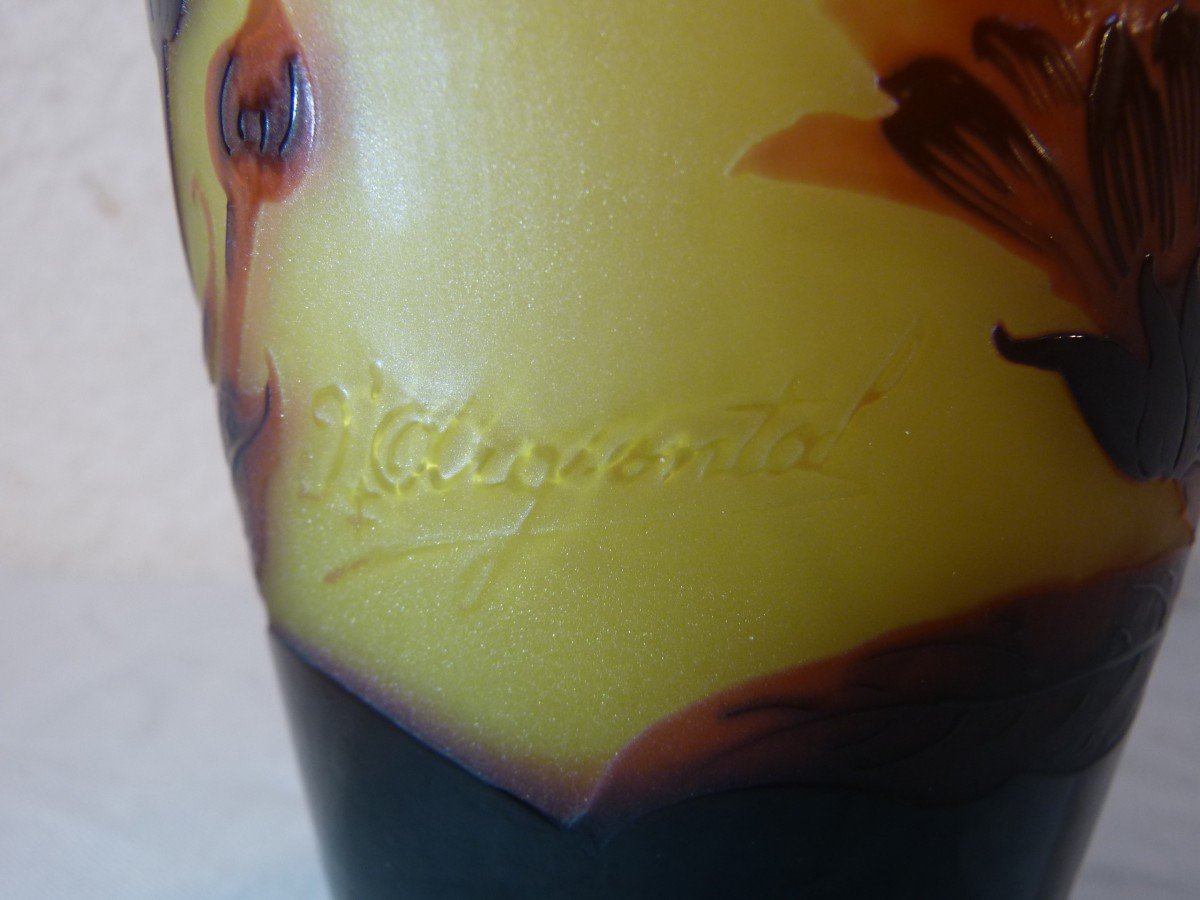 d'Argental, Vase Art Nouveau Aux Dahlias-photo-4
