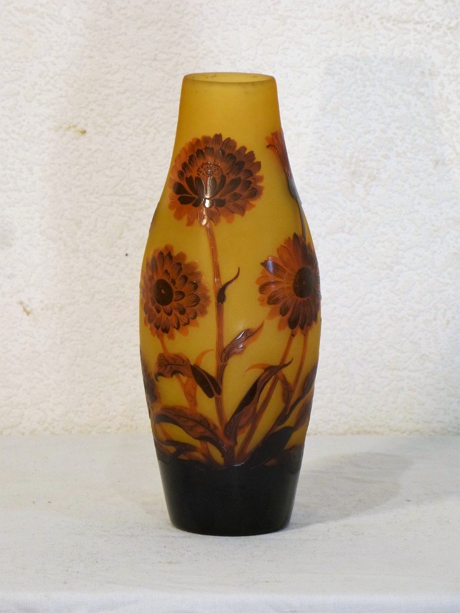 d'Argental, Vase Art Nouveau Aux Dahlias
