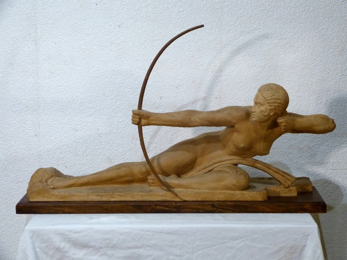 Marcel Bouraine, Terracotta Penthesilée Queen Of The Art Deco Amazons