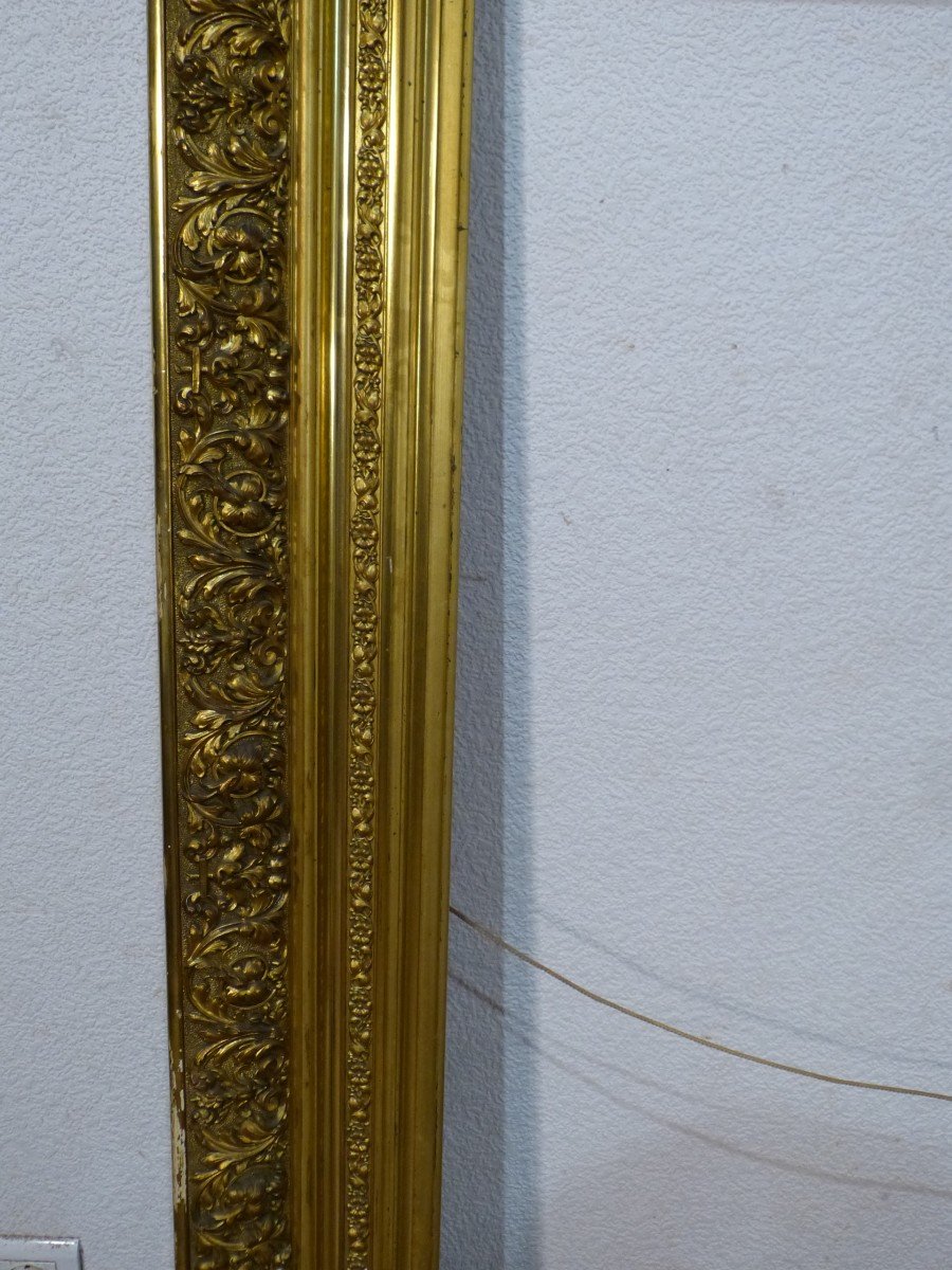 Very Large Golden Frame 19th 137 X 111 Cm-photo-6