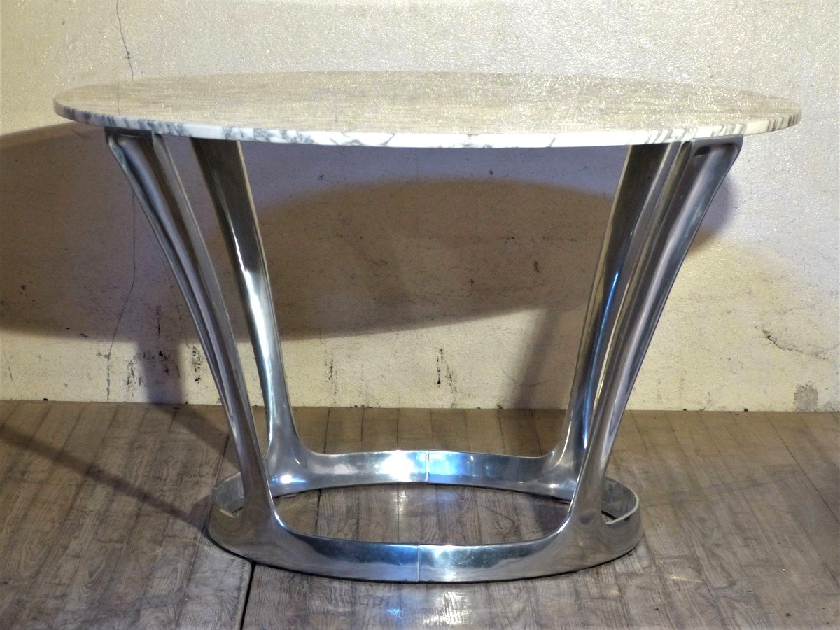 Michel Charron Table Ronde  125 cm Design Années 70